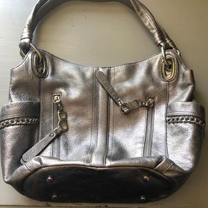 B.Makowsky purse silver metallic